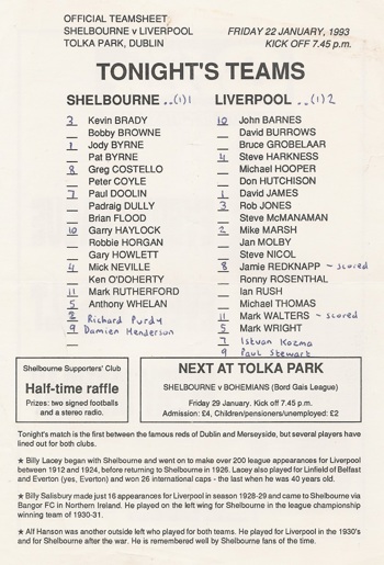 Official Teamsheet