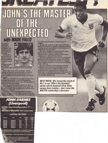 Master of the unexpected! says Mark Falco - 1987