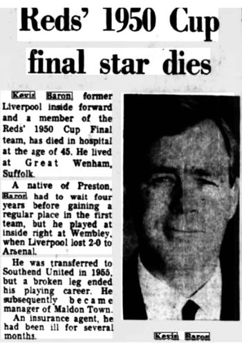Reds 1950 Cup Final Star Dies - June 1971