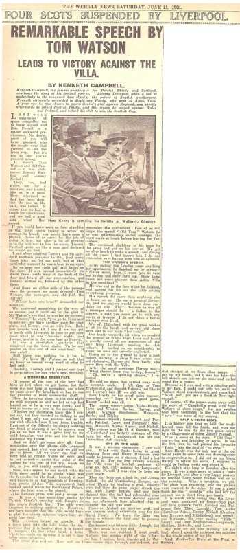 Remarkable speech by Tom Watson - The Weekly News 11 June 1921