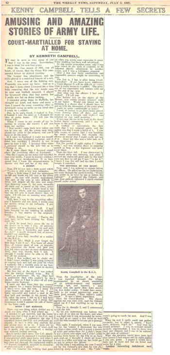 Amusing and amazing stories of Army life - The Weekly News 2 July 1921