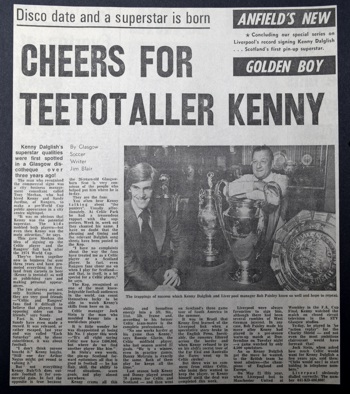 Cheers for teetotaller Kenny - August 1977