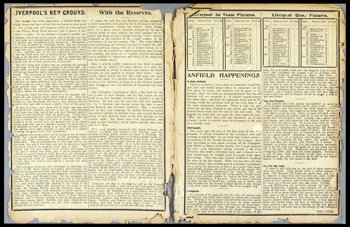 Club programme article on new Anfield courtesy of the Everton Collection Charitable Trust