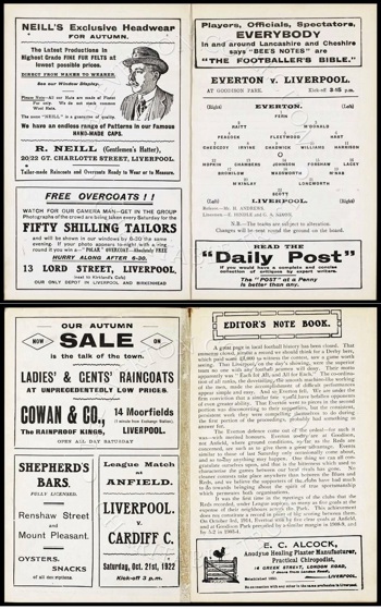 Club programme line-up and preview courtesy of the Everton Collection Charitable Trust
