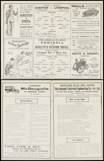 Club programme line-up and preview courtesy of the Everton Collection Charitable Trust