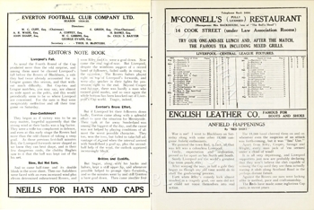 Club programme report courtesy of the Everton Collection Charitable Trust