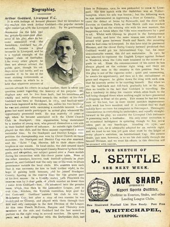 Biography in Liverpool match programme on 29 October 1904