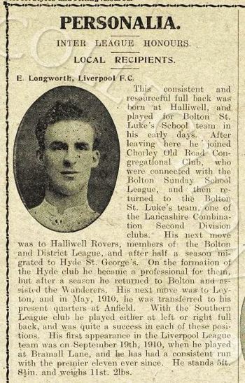 Ephraim Longworth's mini biography in Liverpool match programme