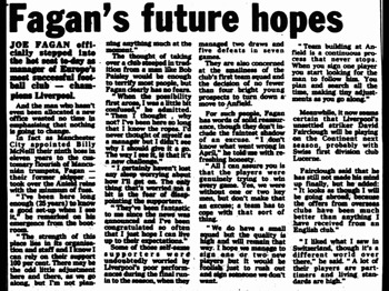 Fagans Future Hopes - July 1983