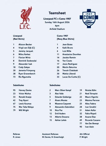 Teamsheet