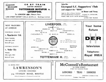 Match programme lineups