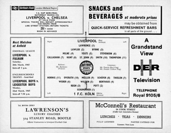 Match Programme Lineups