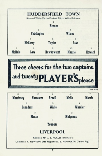 Match programme lineups