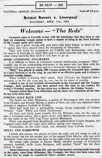 Match programme page
