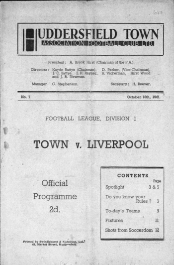 Match programme