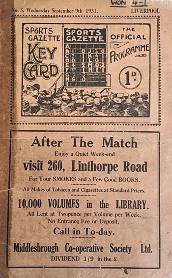 Match programme