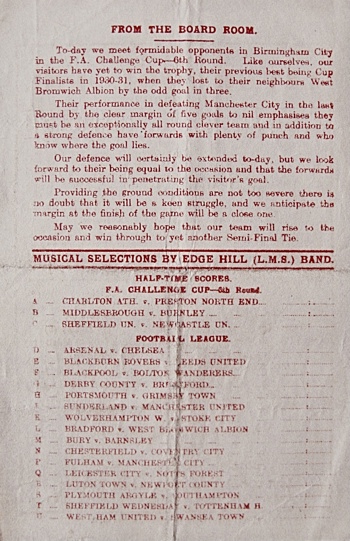 MatchProgramme BackCover