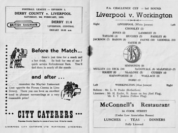 Match programme lineups