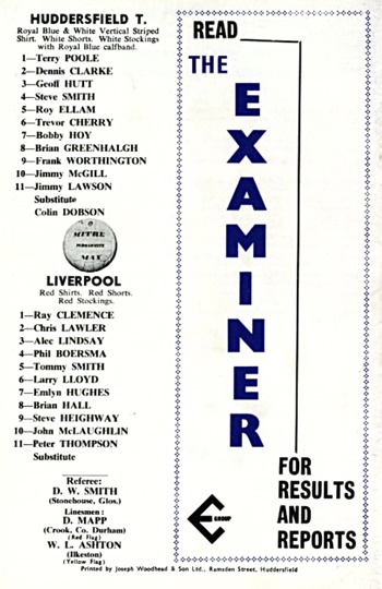 Match programme lineups