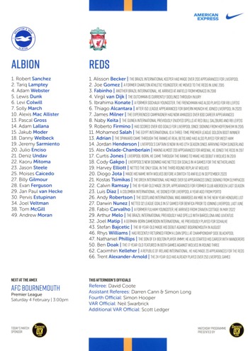 Match programme squadlist