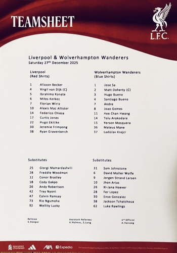 Teamsheet