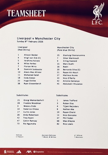 Teamsheet