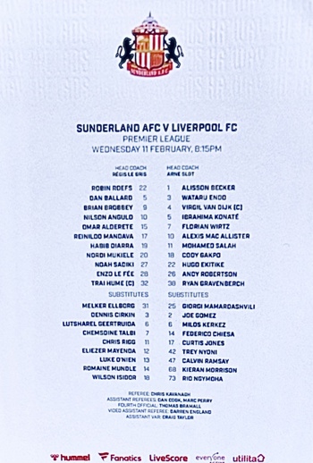 Teamsheet
