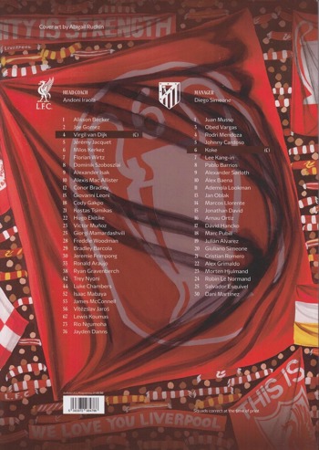 Match programme squadlist