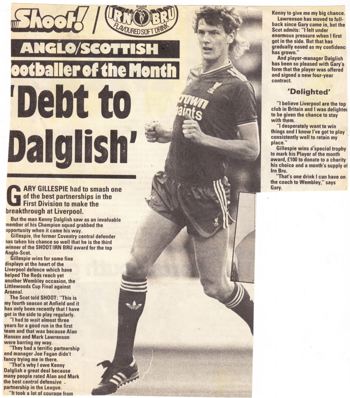 Gillespie's debt to Dalglish