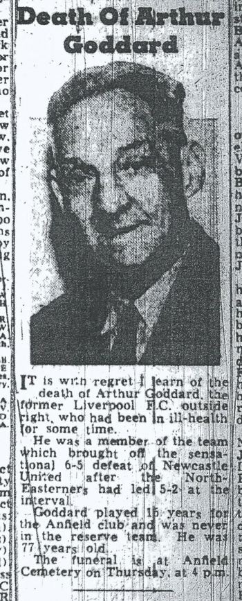 The death of Arthur Goddard  - May 1956