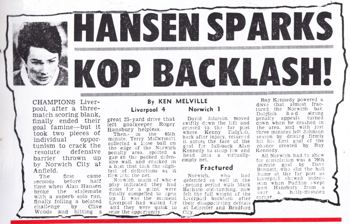 Hansen sparks Kop backlash! - August 1980
