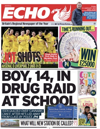 Liverpool Echo Frontpage January 2022