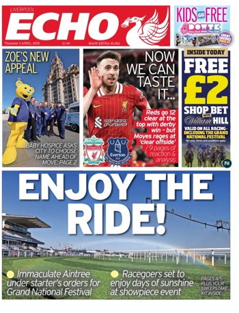 Liverpool Echo Frontpage April 2025