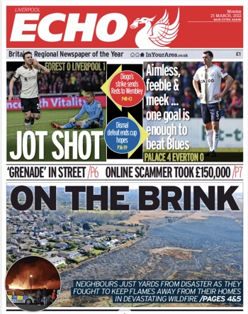 Liverpool Echo Frontpage March 2022
