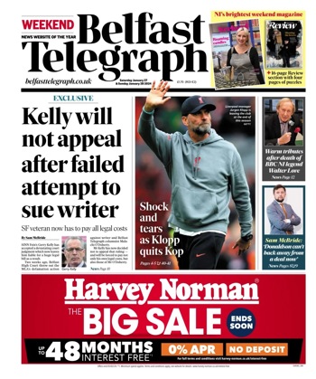 Belfast Telegraph Frontpage - 24 January 2024
