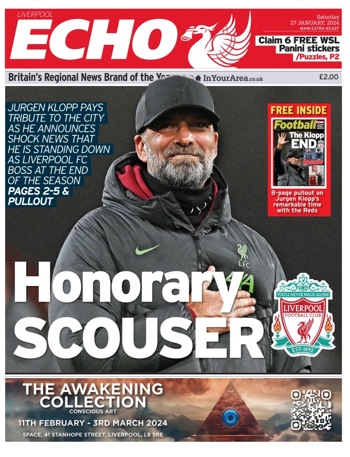 Liverpool Echo Frontpage - Jan 2024