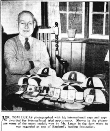 Lucas with his memorabilia