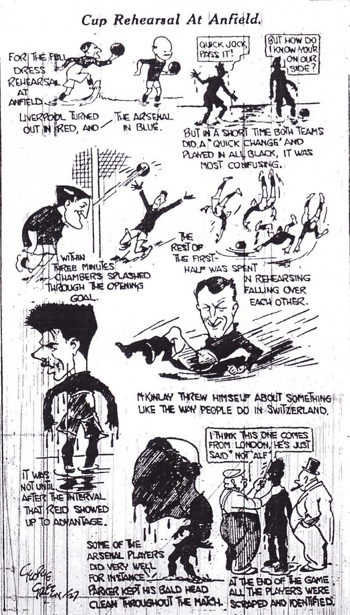 Cup rehearsal at Anfield - 5 February 1927 (sketch)