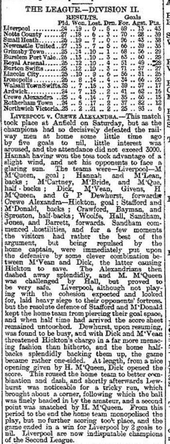 Liverpool Mercury report