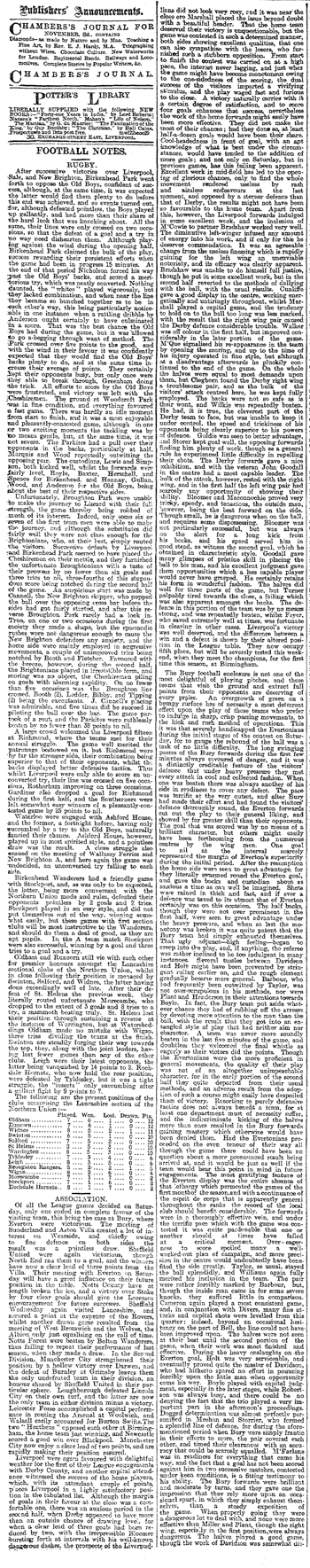 Liverpool Mercury notes