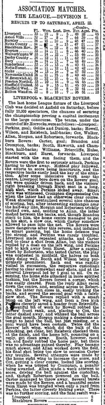 Liverpool Mercury report