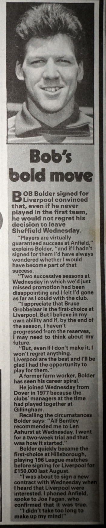 Bob's bold move - August 1983