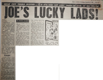 Joe's luck lads - 8 November 1983