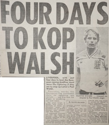 Four days to kop Walsh - 12 December 1983
