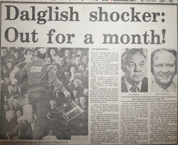 Dalglish shocker as he's out for a month - 2 January 1984