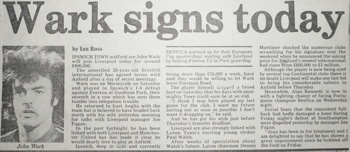 Wark signs today - 20 March 1984