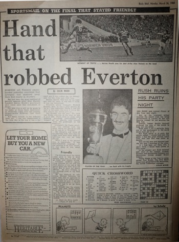 The hand that robbed Everton - 25 March 1984