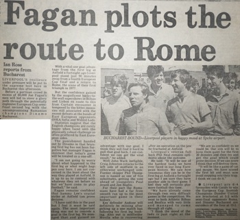 Fagan plots the route to Rome - 25 April 1984