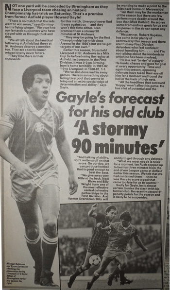 A stormy 90 minutes - 5 May 1984
