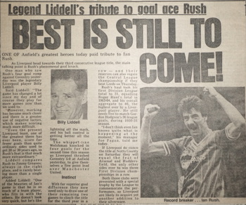 Liddell tribute to Rush - 7 May 1984